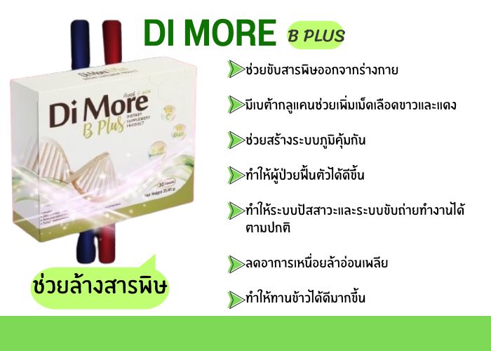 ดิมอร์ บีพลัส Di More B Plus โรคไต ไตเสื่อม ไตวาย ฟอกไต ล้างสารพิษ ขับของเสีย เหนื่อยเพลีย