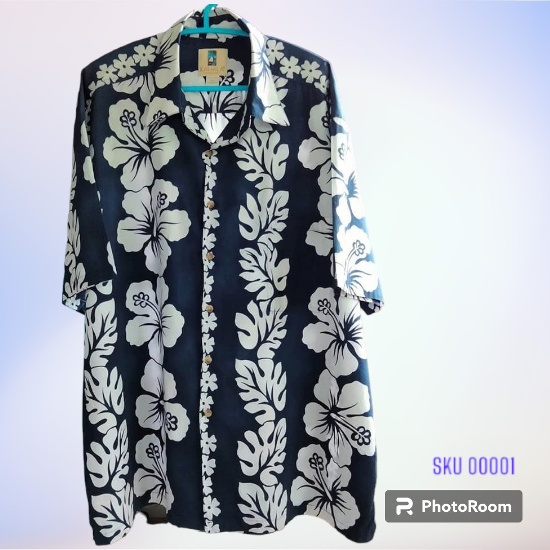 เสื้อฮาวายมือสอง ป้าย KAHALA ลายดอกชบา ใบเฟิร์น ผ้า cotton อก 30 ยาว 32 กระเป๋าต่อลาย ราคา 250 บาท ค่าจัดส่งเหมา ๆ 30 บาท (สั่งกี่ตัวก็ได้)