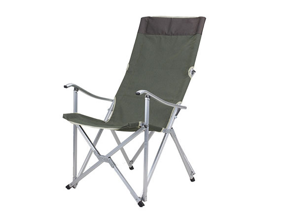 เก้าอี้สนามอลูมิเนียม เก้าอี้แค้มปิ้งพับเก็บได้สูง103ซม. ครีม