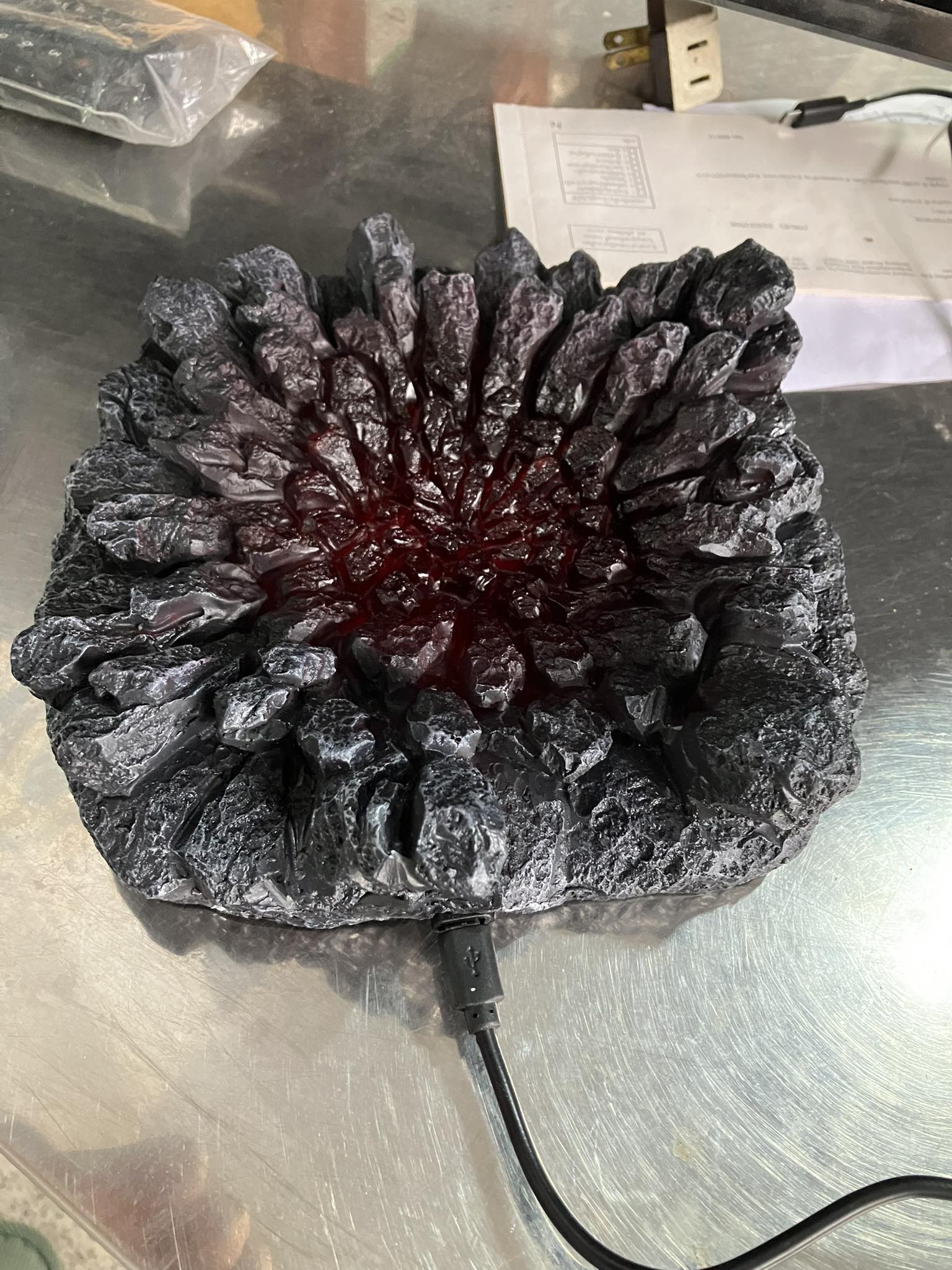 GK Resin Diorama magma burst light up งานเรซิ่น ฐานฉากแมกม่าระเบิด (ใหญ่21cm) (มีไฟ)สายUSB