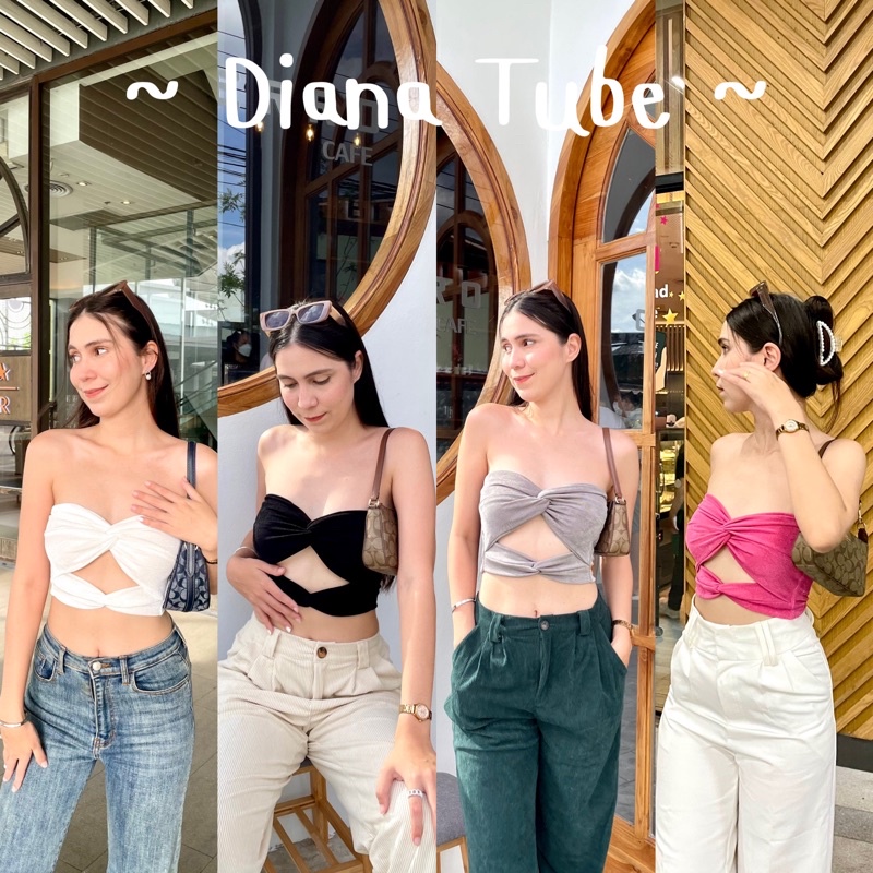 ✨Diana Tube✨ เสื้อเกาะอกกลิตเตอร์ งานผ้า2ชัเนทั้งตัว ดีเทลเก๋ๆ งานสั่งทำยางยืดด้านหลัง ผ้ายืดได้เยอะมากๆ