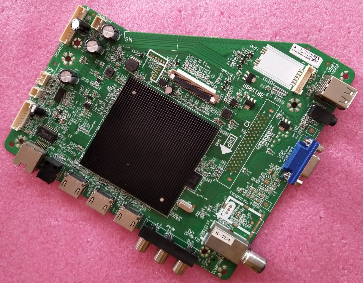 Main Board SHARP (เมนบอร์ด ชาร์ป) ของแท้มือสองพร้อมใช้งาน รุ่น 4T-C55CJ2X พาร์ทบอร์ด 6886T8E ใช้ทีคอนST5461D13-2-C-2