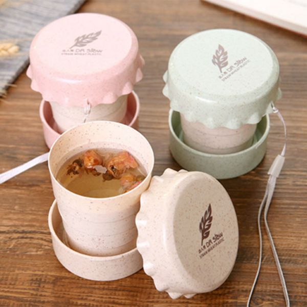 Cup แก้วน้ำพกพา พับได้ พร้อมฝาปิด 7x3 cm