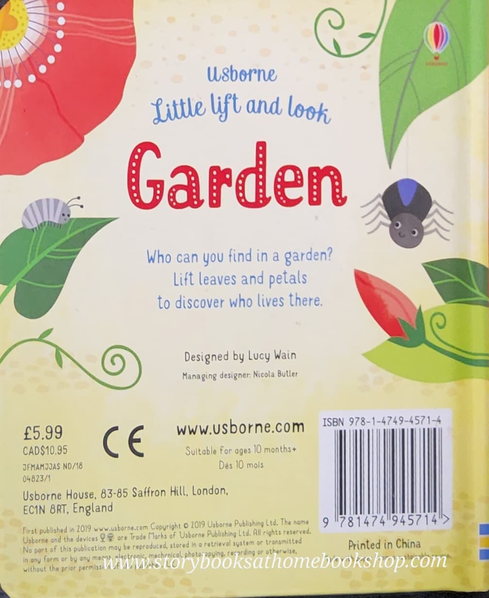 FLAP BOARD BOOK** 🍅🍓USBORNE LITTLE LIFT AND LOOK:GARDEN