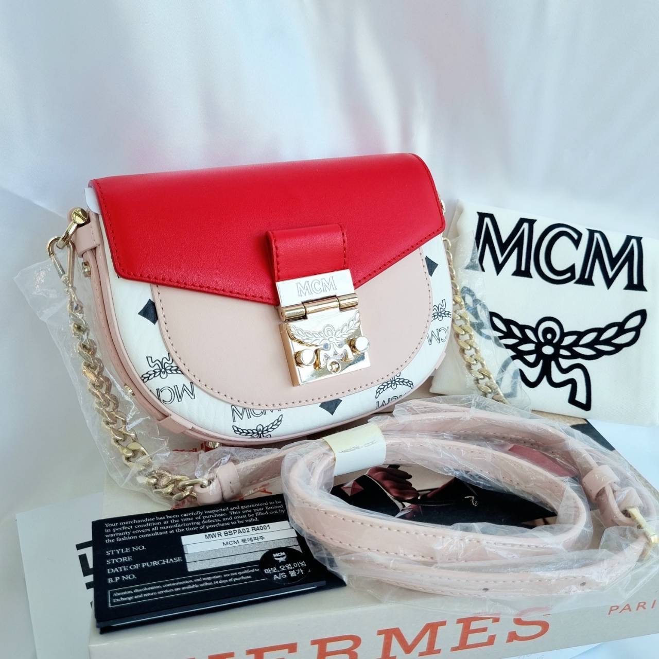 New MCM Patricia Mini Visetos Crossbody Bag