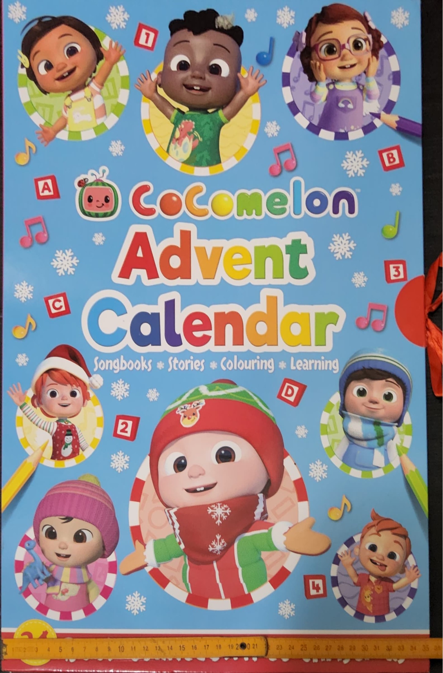 SPECIAL SIZE** BIG SET COLLECTION SIZE 54X36 CM **24 BOOKS INSIDE** ♥️COCOMELON ADVENT CALENDAR SONGBOOK+STORIES+COLOURING+LEARNING