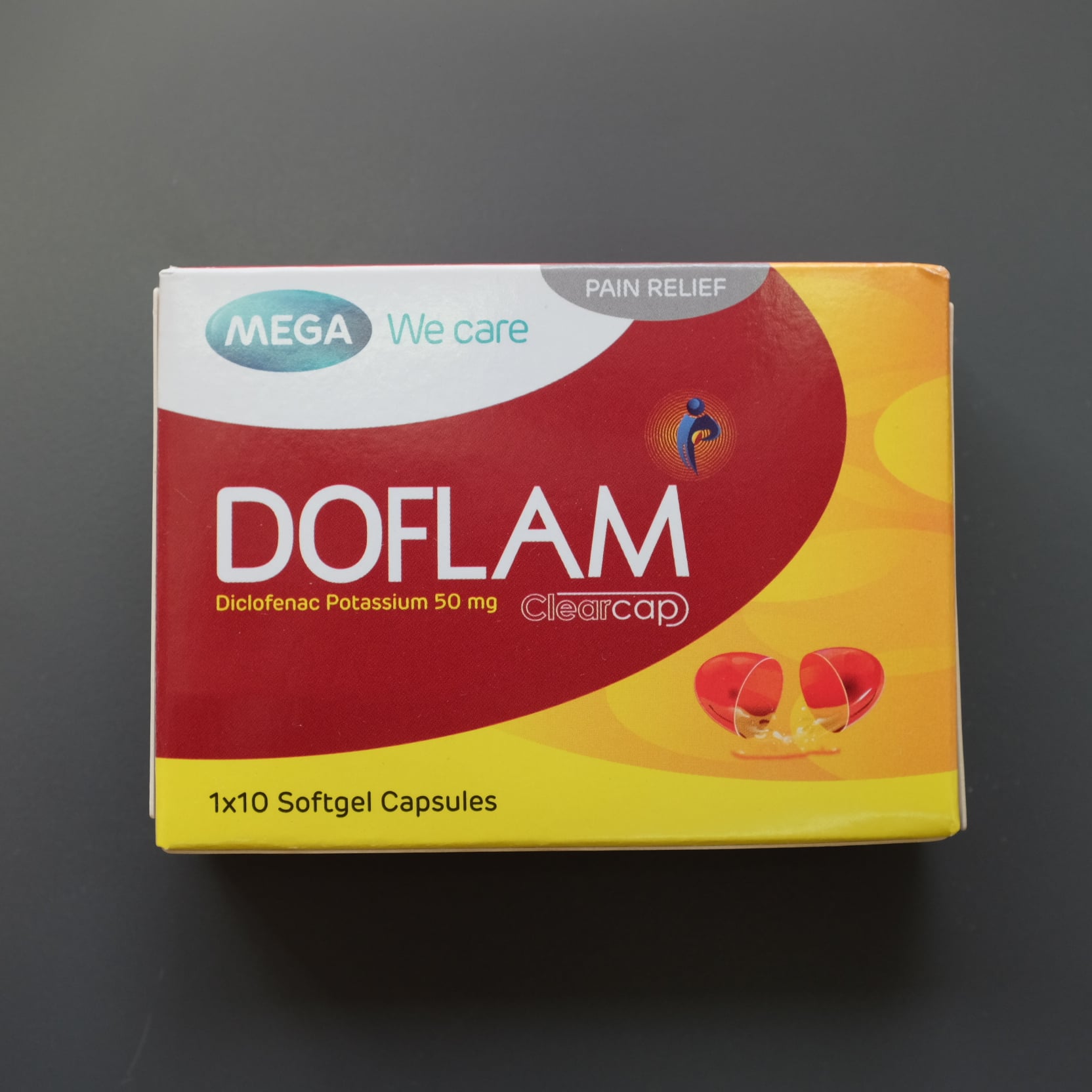 ยาแก้ปวด Doflam clearcap ตัวยา diclofenac 50 mg