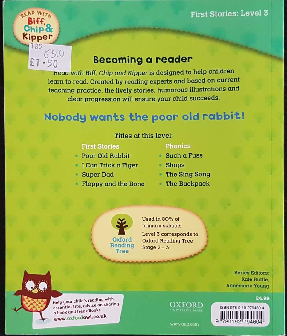 หนังสือนิทานปกอ่อน** 🍅🍓Read with Biff Chip&Kipper: FIRST STORIES LEVEL3 POOR OLD RABBIT