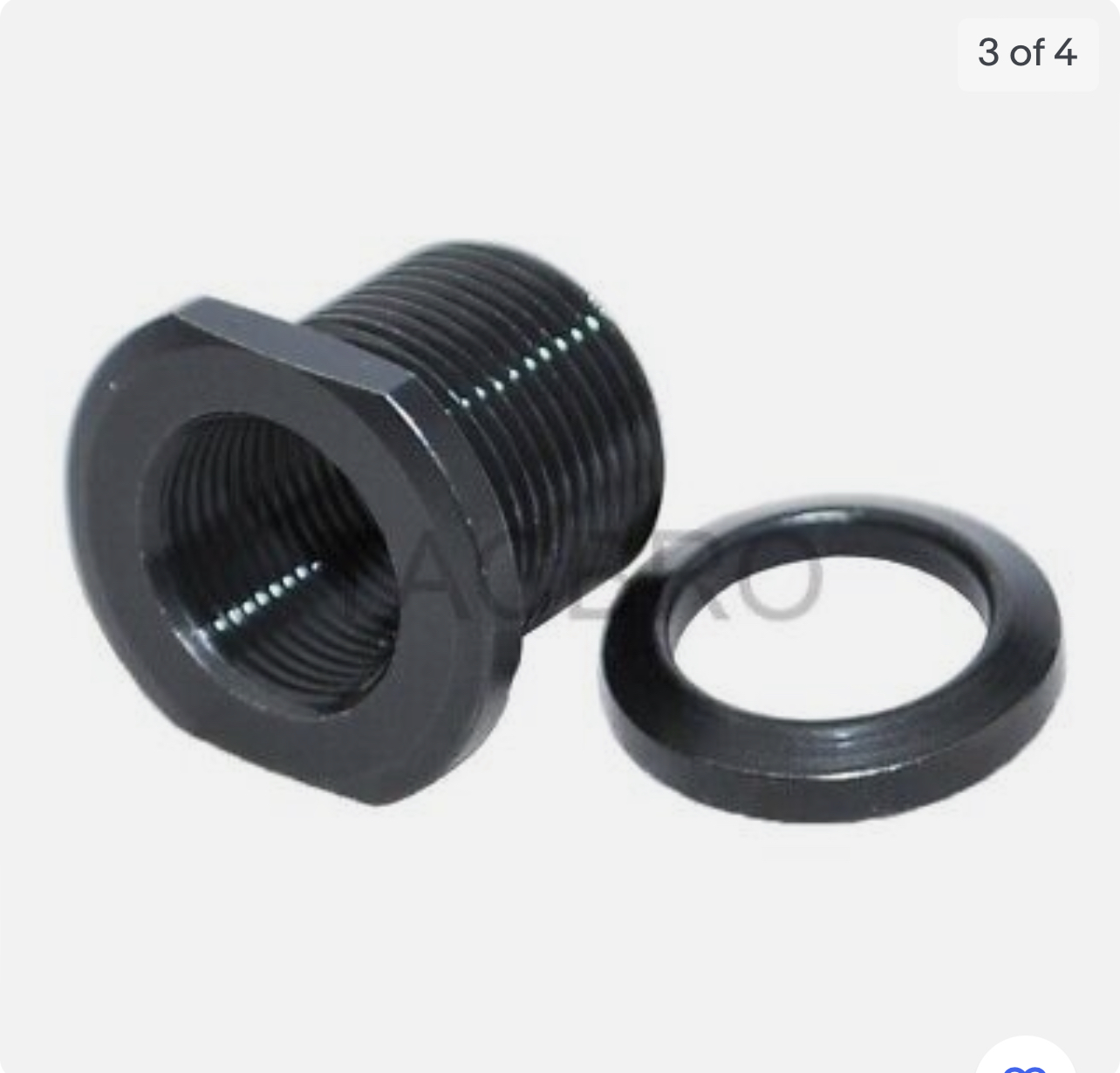 AR15 - Black Oxide Stainless Steel Construction Muzzle Thread Adapter Convert [1/2x28] to [5/8x24]