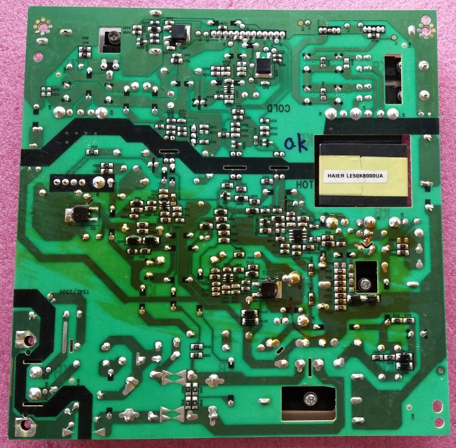 เพาเวอร์ซัพพลายทีวีไฮเออร์ HAIER มือสองพร้อมใช้งาน รุ่นLE50K8000UA พาร์ทติดบอร์ดE021M431-12 E168066