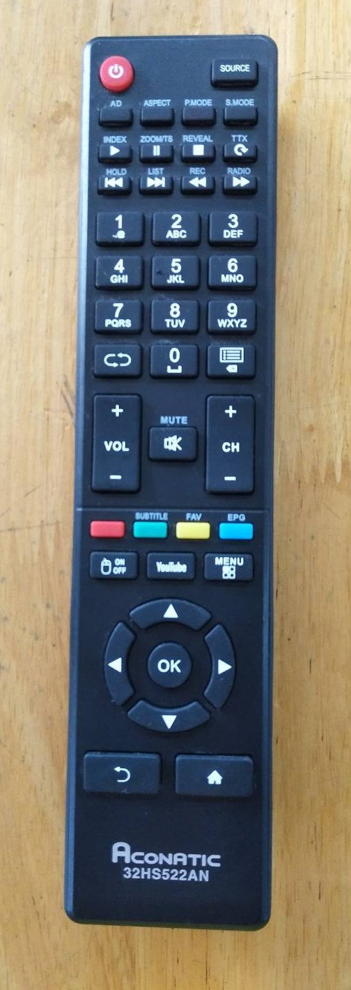 รีโมทสมาร์ททีวี ACONATIC (อะโคเนติค) ของแท้/มือสองมากับเครื่อง รุ่น32HS522AN
