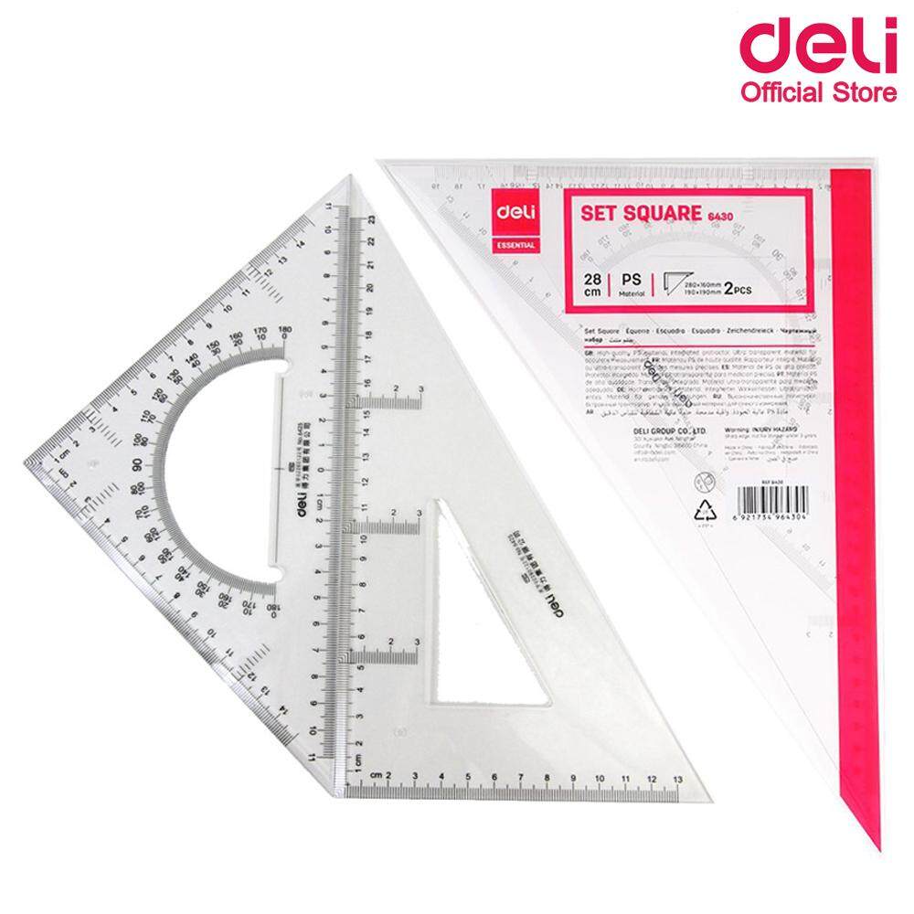 Deli 6430 Set Square(Transparent) ไม้บรรทัดสามเหลี่ยม ไม้บรรทัด ไม้บรรทัดพลาสติก ไม้บรรทัดสามเหลี่ยม ไม้บรรทัดวัดฉาก เครื่องเขียน ชุดเครื่องเขียน ชุดอุปกรณ์เครื่องเขียน อุปกรณ์การเรียน อุปกรณ์โรงเรียน เครื่องใช้โรงเรียน อุปกรณ์สำนักงาน