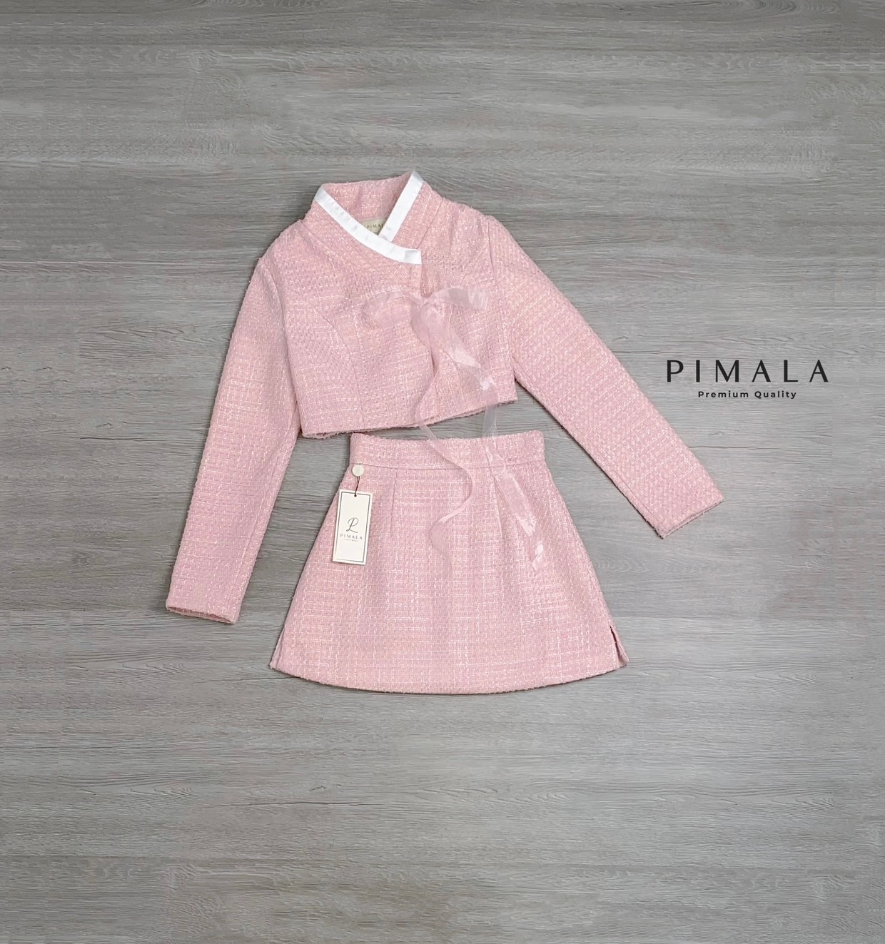 ☁️ เซ็ทครอปแขนยาวใส่ผูกหน้า (XS S M L)