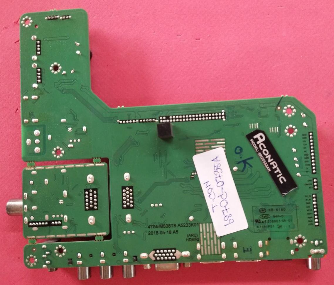 Main Board ACONATIC (เมนบอร์ด อะโคเนติค)อะไหล่แท้/มือสองพร้อมใช้งาน ใช้กับรุ่น 49US533AN พาร์ทบอร์ด MSD6A638-T8E2 รุ่นนี้ใช้ทีคอน6870C-0738A