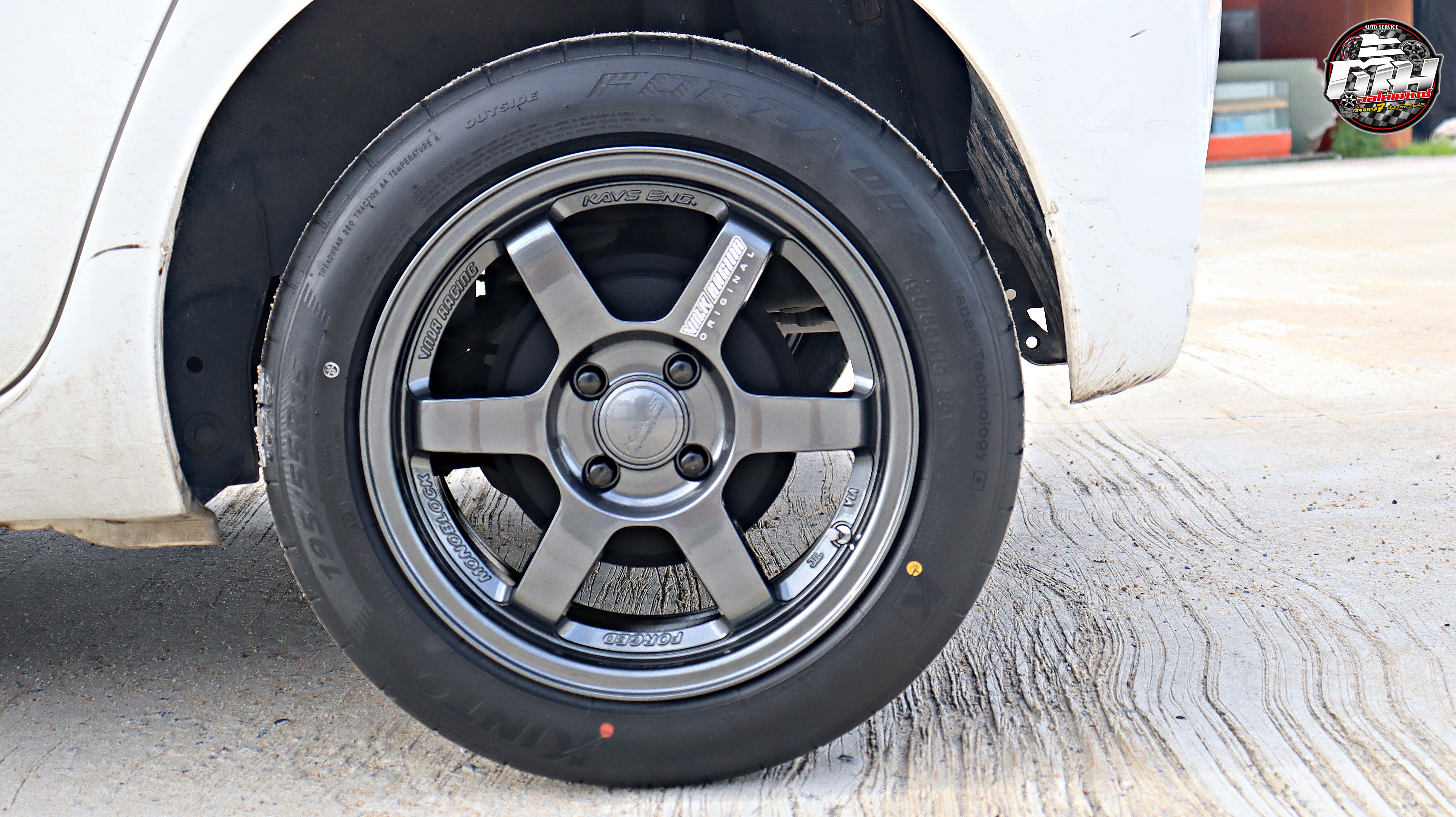 TOYOTA YARIS เปลี่ยนล้อยาง ล้อ TE37 H636 ขอบ15นิ้ว ยาง KINTO FORZA 001 195/55R15 85V