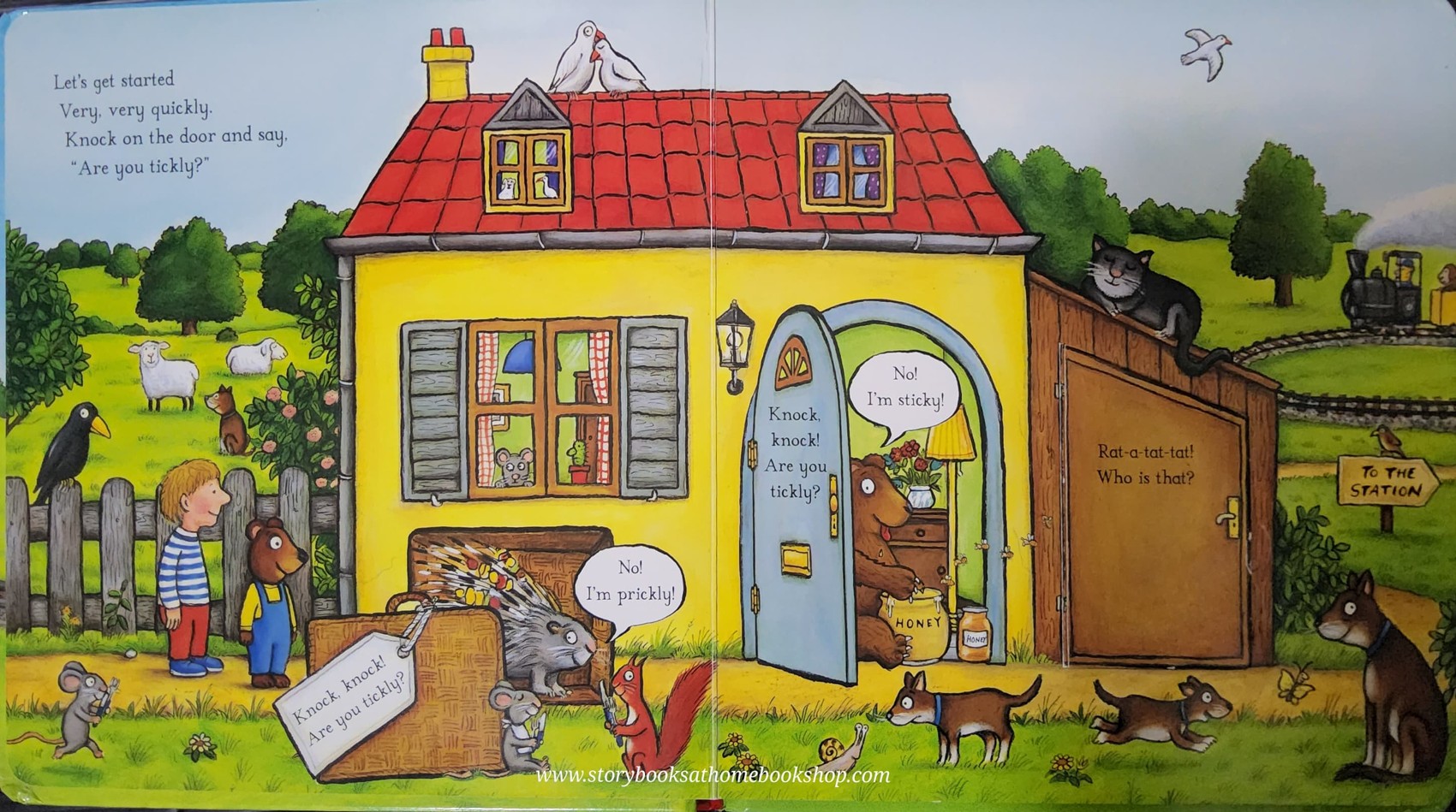 FLAP BOARD BOOK** 🍅🍓THE TICKLE BOOK BY IAN WHYBROW.AXEL SCHEFFLER