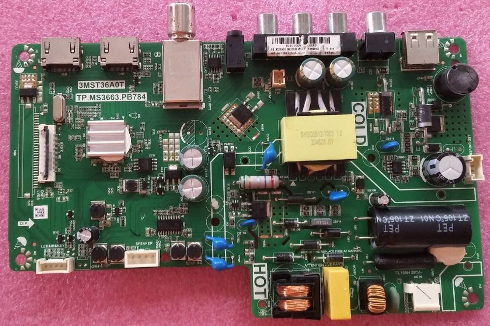 เมนบอร์ดทีวีทีซีแอล TCL ของแท้มือสองพร้อมใช้งาน ใช้กับรุ่นLED32D2920 พาร์ท TP.MS3663.PB784 ทีบาร์ST3151A07-2