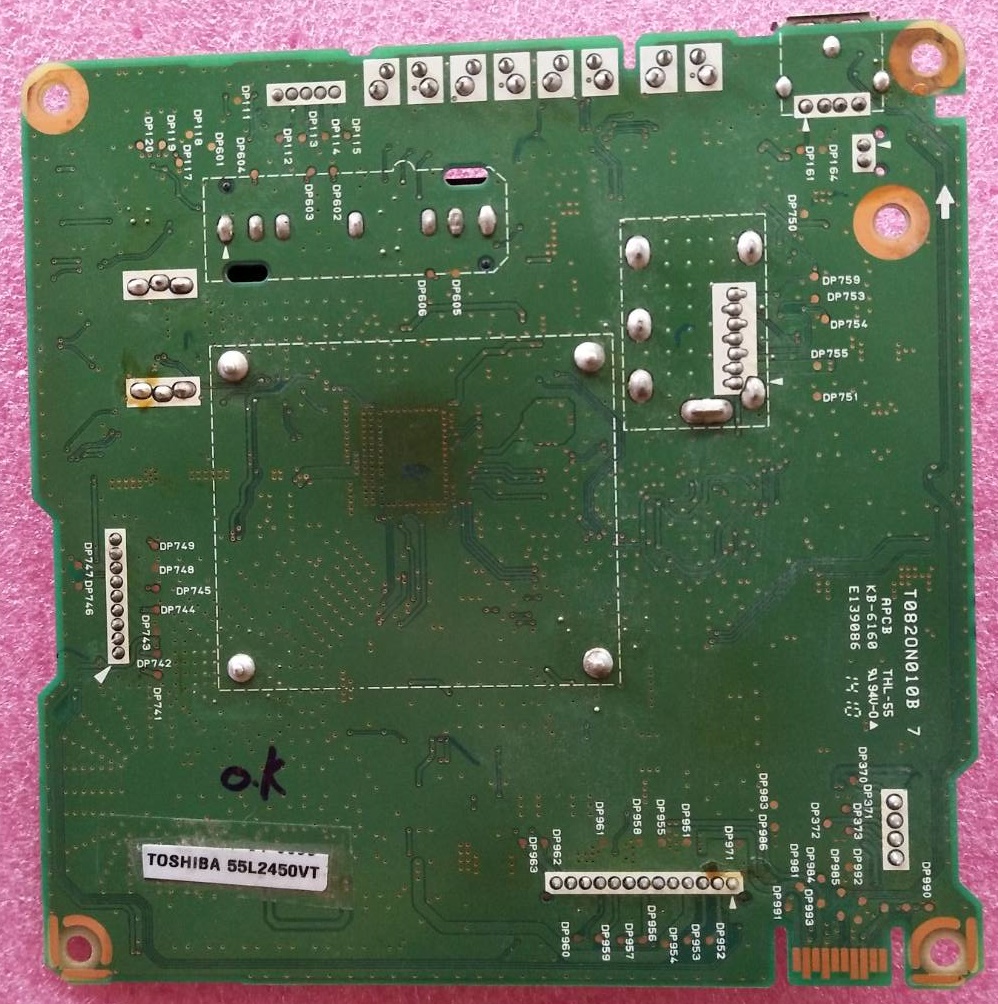เมนบอร์ดทีวีโตชิบา(TOSHIBA) มือสองพร้อมใช้งาน ใช้กับรุ่น55L2450VT พาร์ทติดบอร์ด V28A001530A0