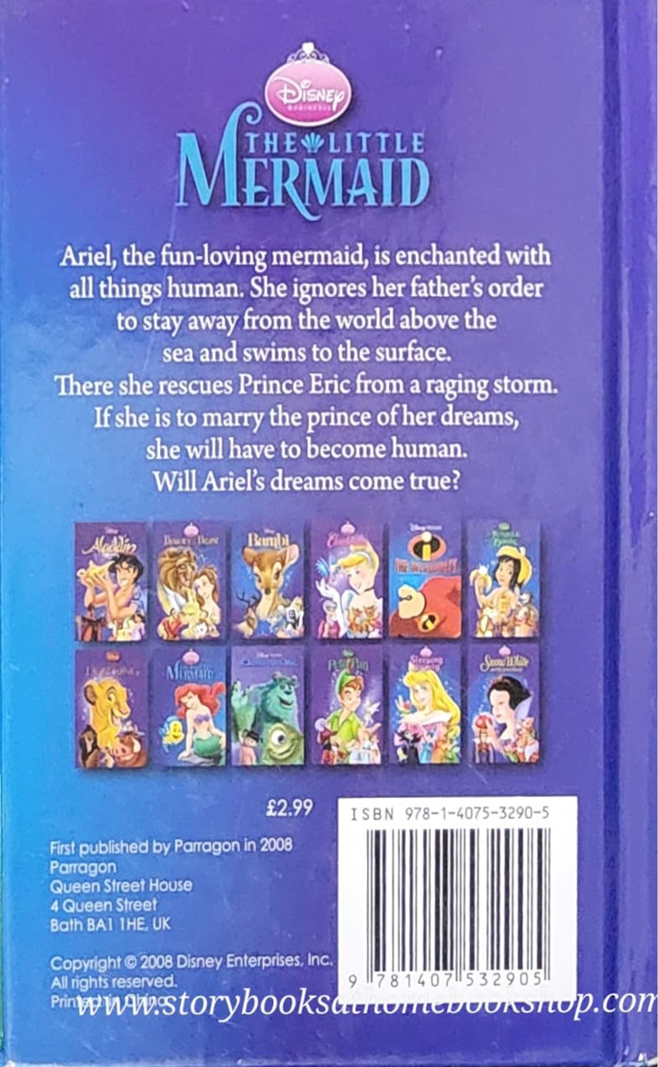 หนังสือนิทานปกแข็ง ** ♥️♥️DISNEY CLASSIC THE LITTLE MERMAID