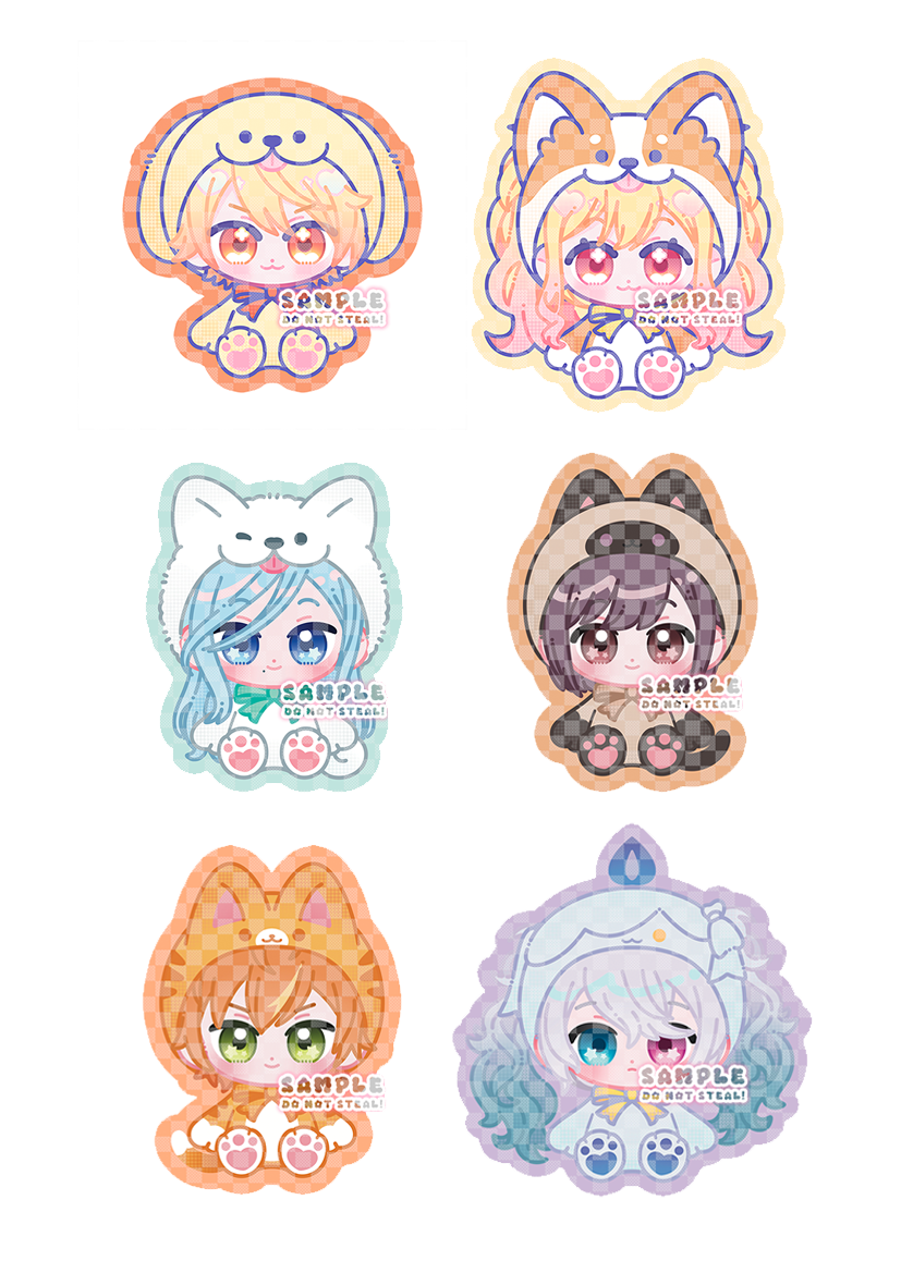 Sticker Project Sekai ฮู้ดสัตว์และโปเกมอน