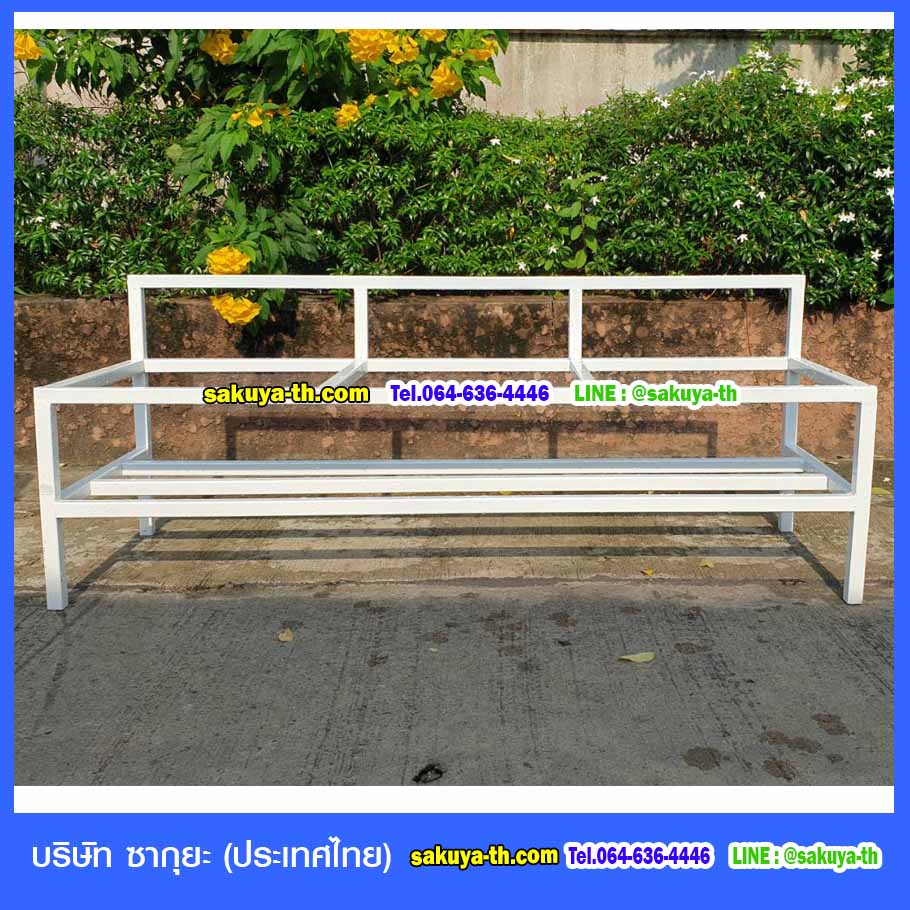 แท่นวางถังขยะ 60 ลิตร ขนาด 3 ช่อง ไม่มีป้ายแผงหลัง