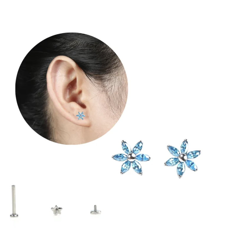 ต่างหูสกรูใน Internally Thread Labret ขนาดก้าน 1mm