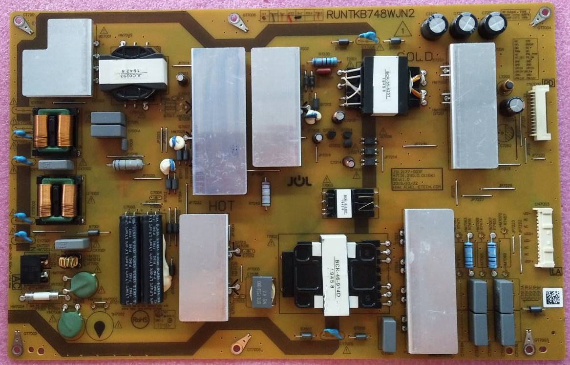 ซัพพลายทีวีชาร์ป SHARP ของแท้มือสองถอดจากเครื่อง พาร์ทRUNTKB748WJN2 ใช้กับรุ่น 4T-C60AH1X 4T-C60AL1X 4T-C60BK1X และรุ่นอื่นที่พาร์ทเหมือนกัน.