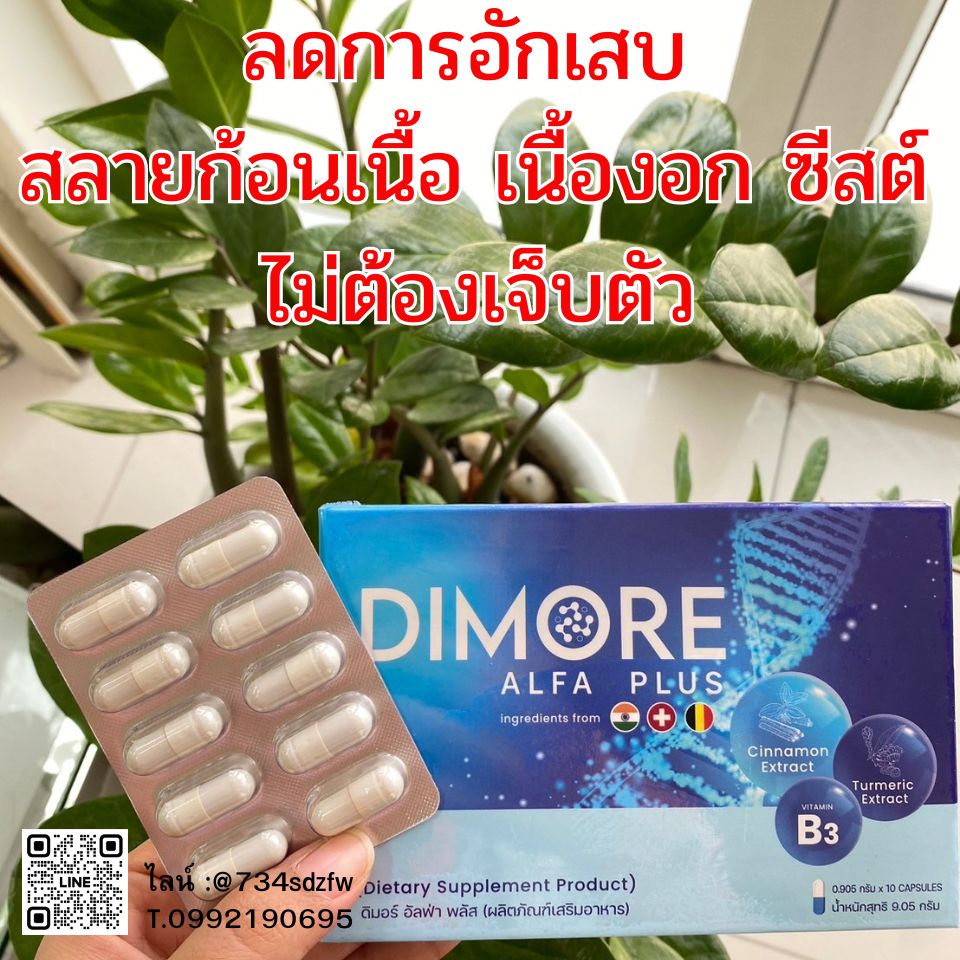 เซตเริ่มต้น ดิมอร์ อัลฟ่า พลัส Di More Alfa Plus ลดขนาดก้อนเนื้อ เนื้องอก ซีสต์ มะเร็ง ปวดประจำเดือน มีบุตรยาก เนื้องอกมดลูก เนื้องอกในรังไข่ เนื้องอกเต้านม ลดปวด ไตเสื่อม ฟื้นฟูไต