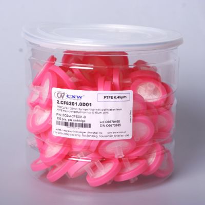 25 mm. 0.45 um PTFE Syringe filter (Hydrophilic) (100/pk) P/N 2.CF6201.0001