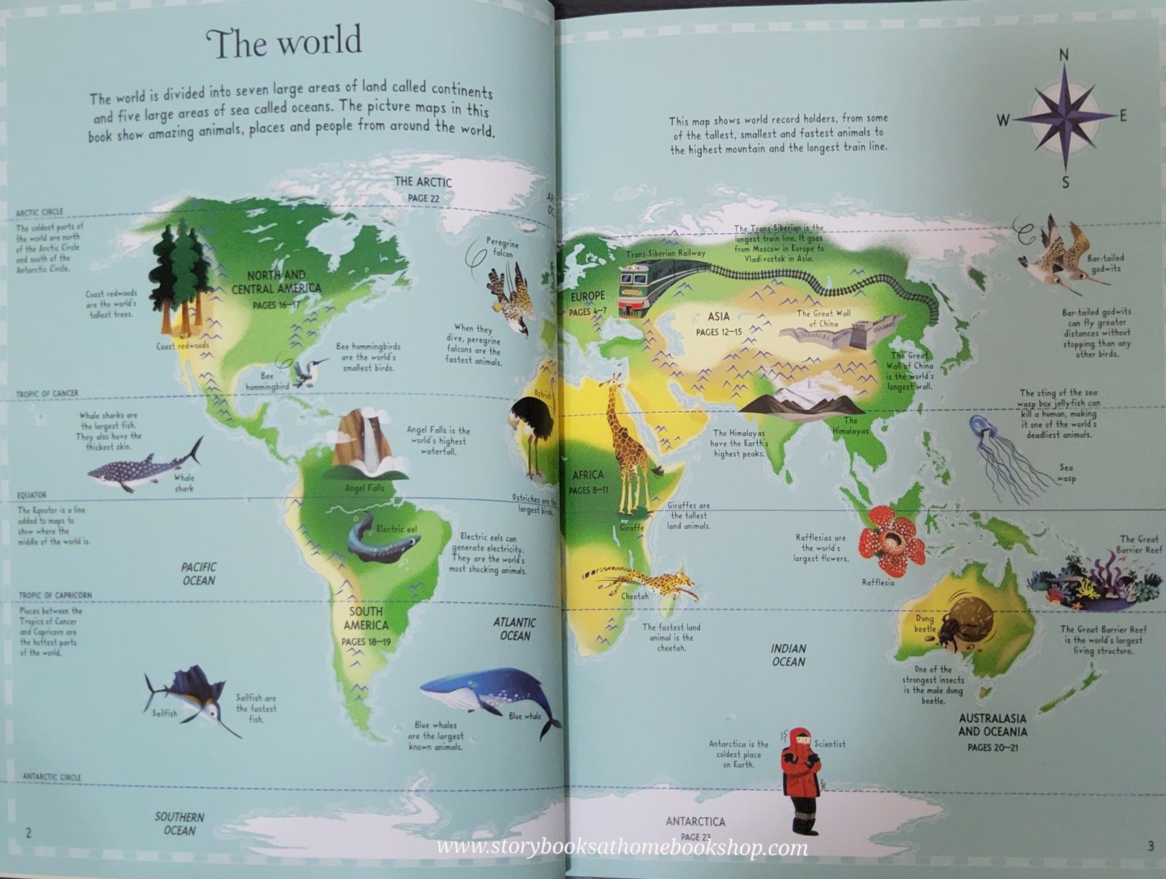 KNOWLEDGE BOOK** ♥️THE USBORNE ATLAS OF THE WORLD PICTURE BOOK
