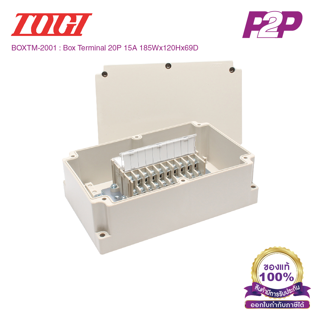 BOXTM-2001 : กล่องเทอร์มินอลบล็อค 20 Poles AC/DC 600V 15A IP65 - Togi / Toyogiken - Terminal Box (Junction box)