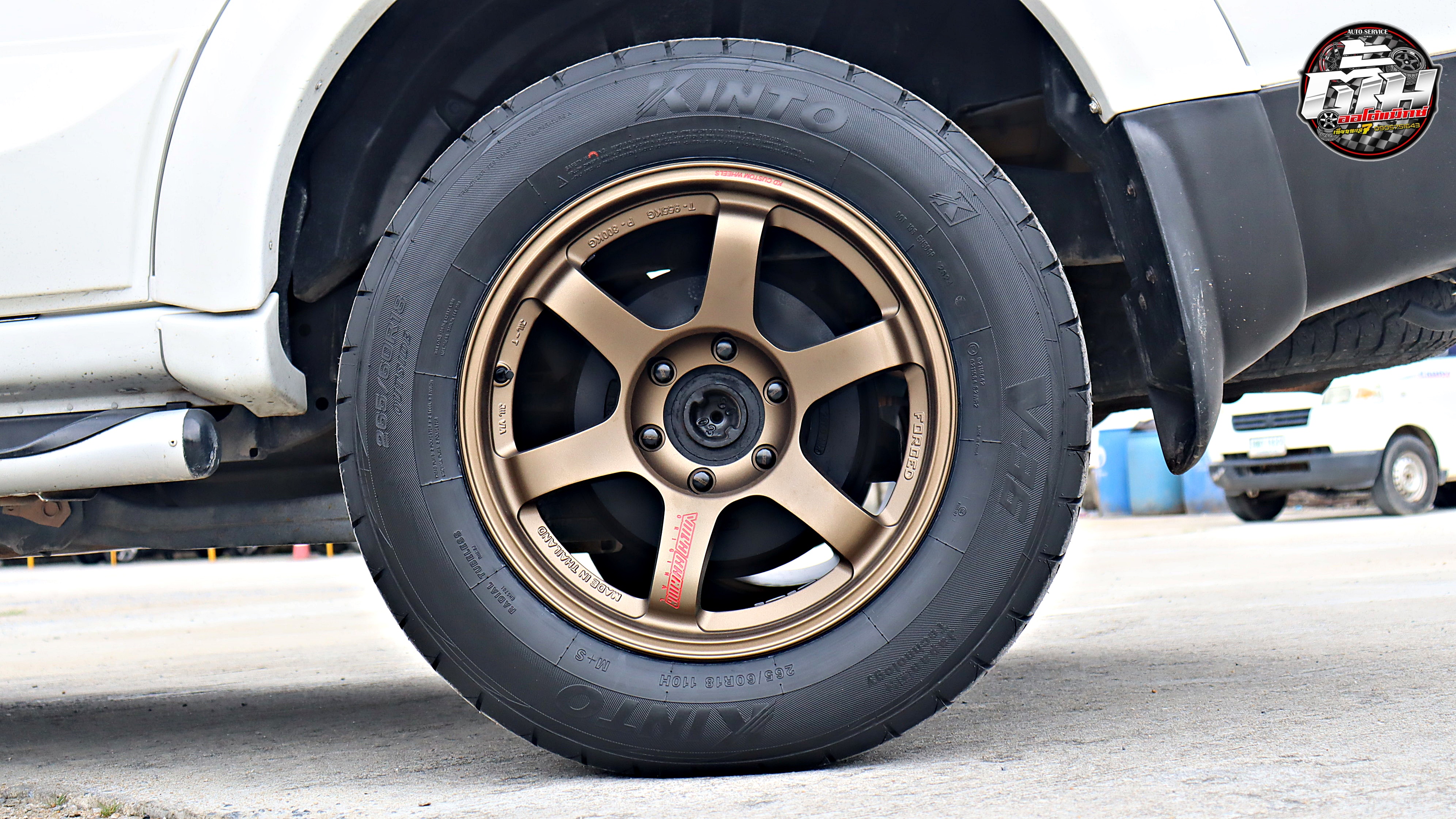 MITSUBISHI PAJERO เปลี่ยนล้อยาง TE37 SUV KD ขอบ18นิ้ว ยาง KINTO V-36 265/60R18 110H