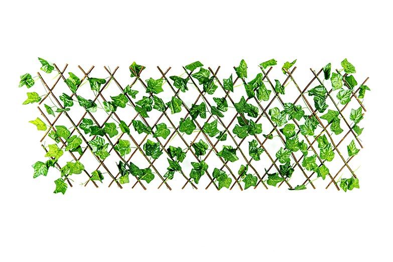 Artificial gourd leaf trellis รั้วใบตำลึงยืด-หดได้ ระแนงไม้ 70 cm