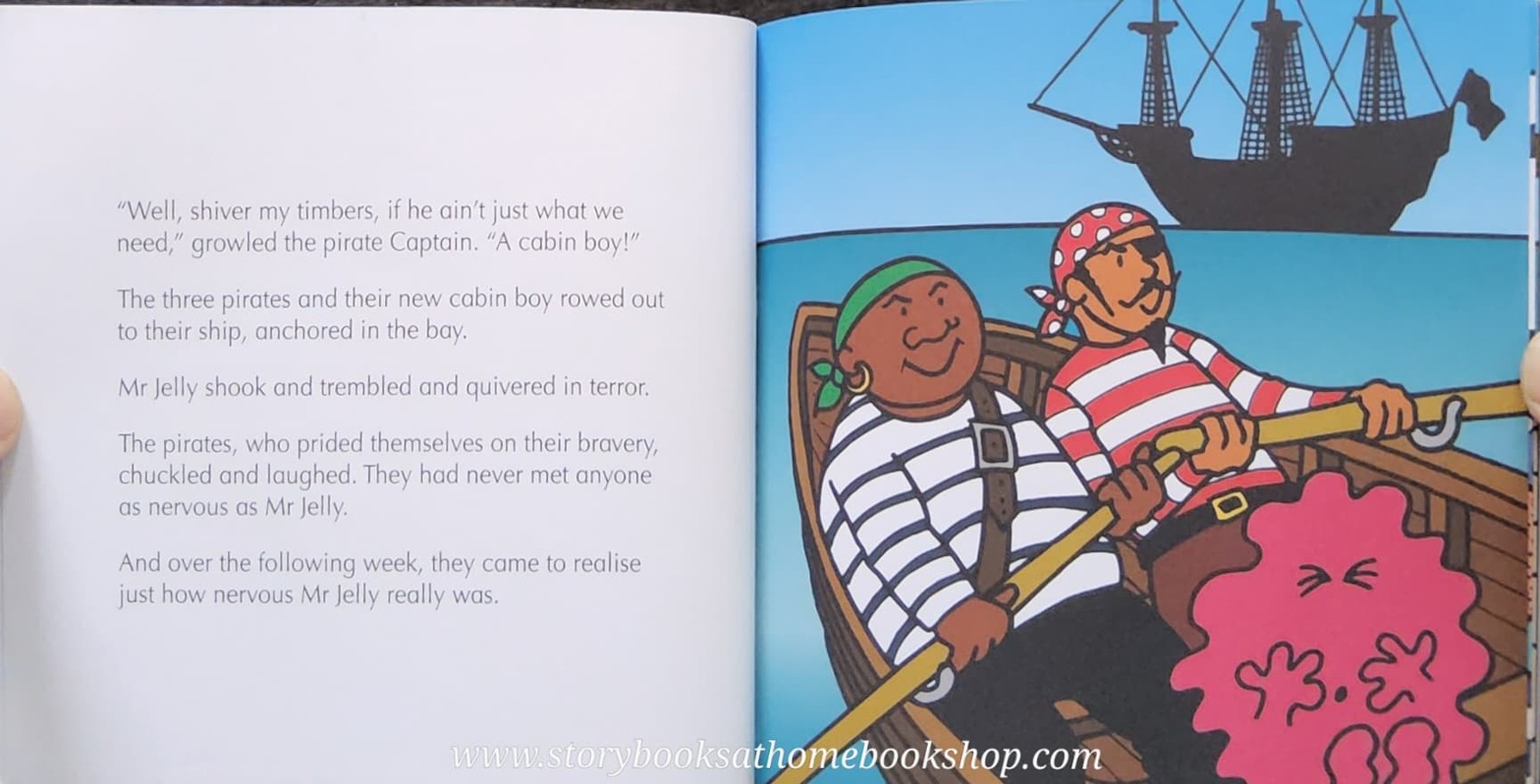หนังสือ Bestseller Small book** **หนังสือนิทานปกอ่อน** 👉LITTLE MISS&MR.MEN👍 🍅🍅MR.JELLY AND THE PIRATES by Roger Hargreaues ปกกริทเตอร์