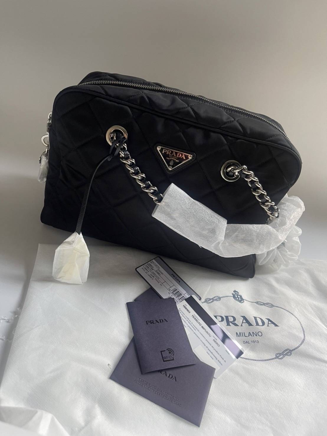 New Prada Nylon Chain Shoulder Bag