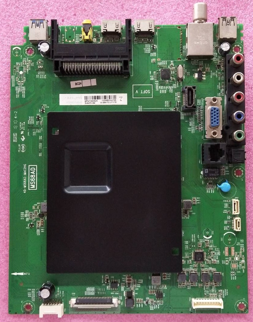 เมนบอร์ดทีวี ทีซีแอล TCL ของแท้ถอดจากเครื่อง รุ่นLED65E7800 พาร์ท 40-MS68AD-MAC2HG เบอร์จอ V650DJ4-QS5 ทีคอนพาร์ท 6201B001U3100