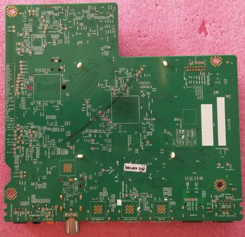 เมนบอร์ดทีวี ทีซีแอล TCL อะไหล่แท้มือสองถอดจากเครื่อง รุ่น43P735 พาร์ทTD.RT2851MT.776