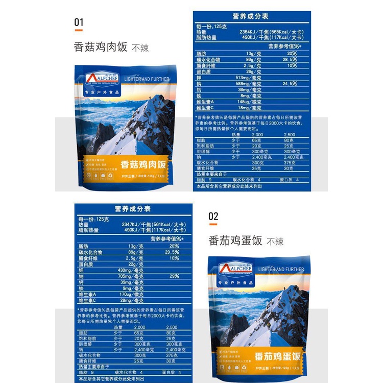 ALPCHEF MRE hiking camping อาหารนักปีนเขา ตั้งแคมป์ อาหารฉุกเฉิน พร้อมทาน