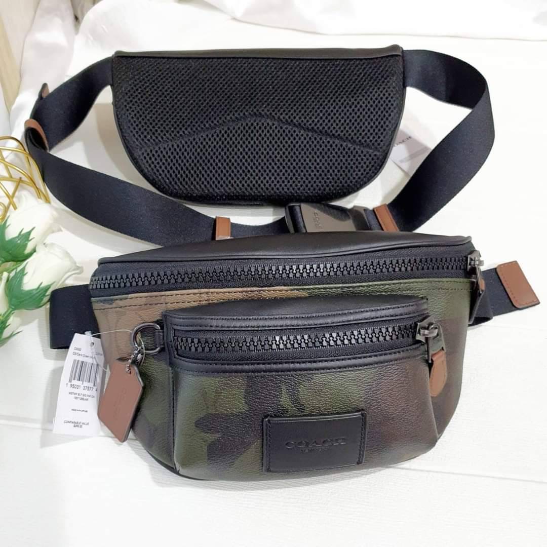 NEW COACH WESTWAY BELT BAG IN SIGNATURE CANVAS WITH CAMO PRINT