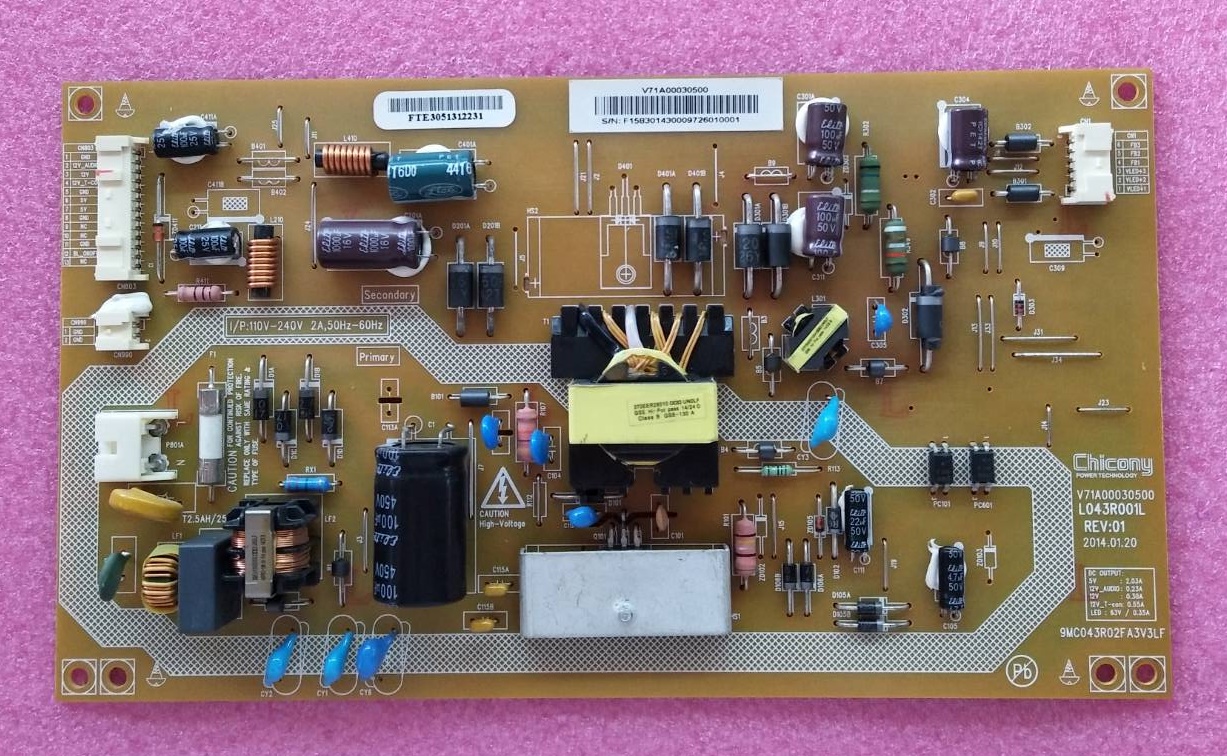 POWER SUPPLY TOSHIBA (ซับพลาย โตชิบา) อะไหล่แท้/ของถอด ใช้กับรุ่น 32L2450VT พาร์ท V71A00030500 ใช้แทน V71A00028700 ได้