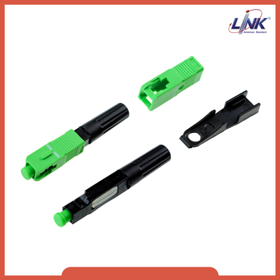 SC / APC Field Install Connector, for Flat Cable สีเขียว , หัว FTTH ติดตั้งหน้างา