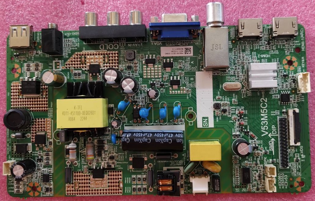 Main Board ACONATIC (เมนบอร์ด อะโคเนติค)อะไหล่แท้/มือสองพร้อมใช้งาน ใช้กับรุ่น 32HA503AN พาร์ทV53M5C2 ทีบาร์ST3151A07-2