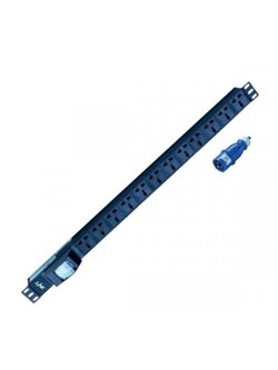 PDU 6 Universal Outlet (Circuit Breaker 16A + Volt/Amp + Power Plug 16A)