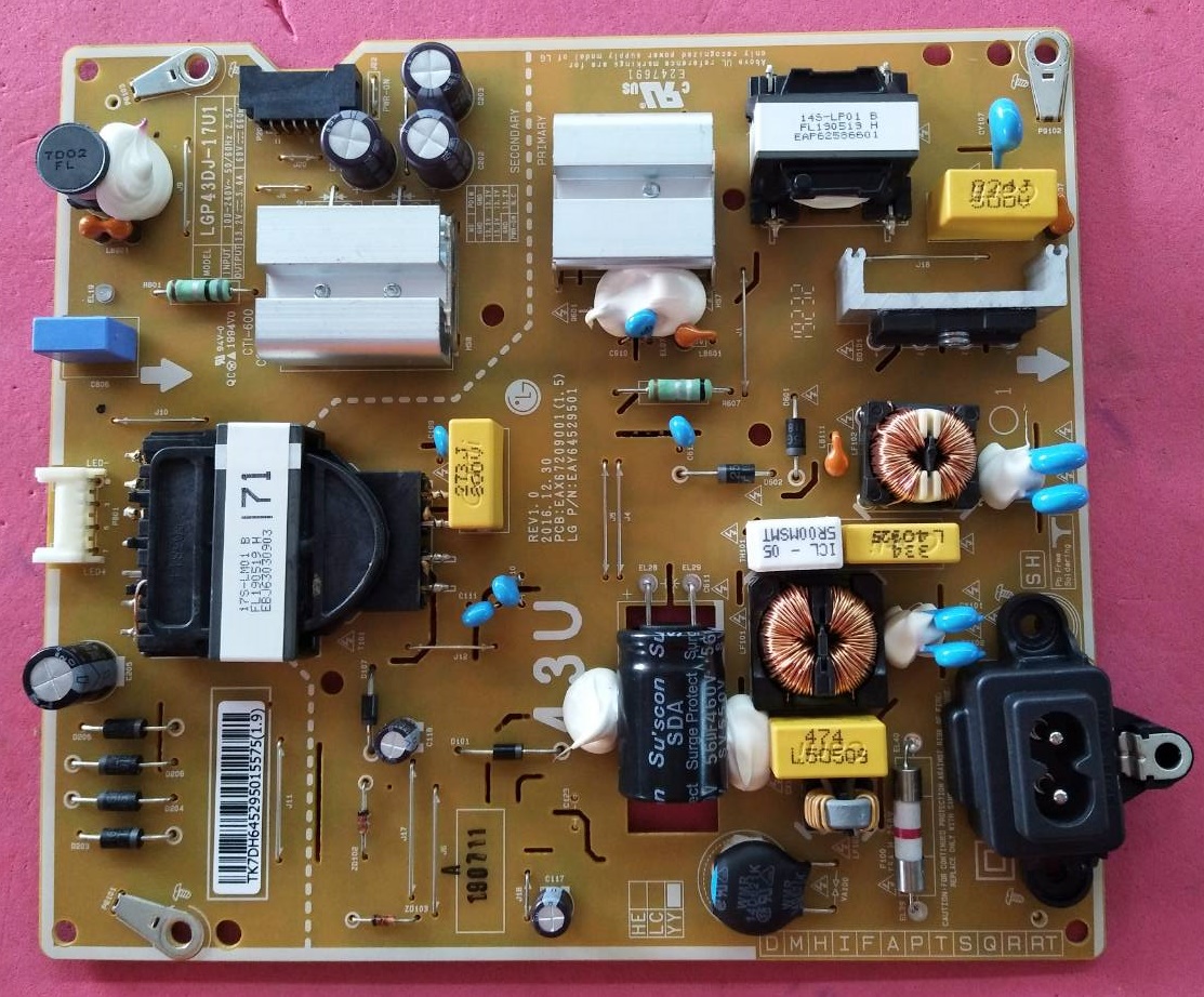 เพาเวอร์ซัพพลายทีวี LG (แอลจี) ของแท้ถอดจากเครื่อง รุ่น 43UM7100PTA 43UK6300 พาร์ท EAY64529501 EAX67209001