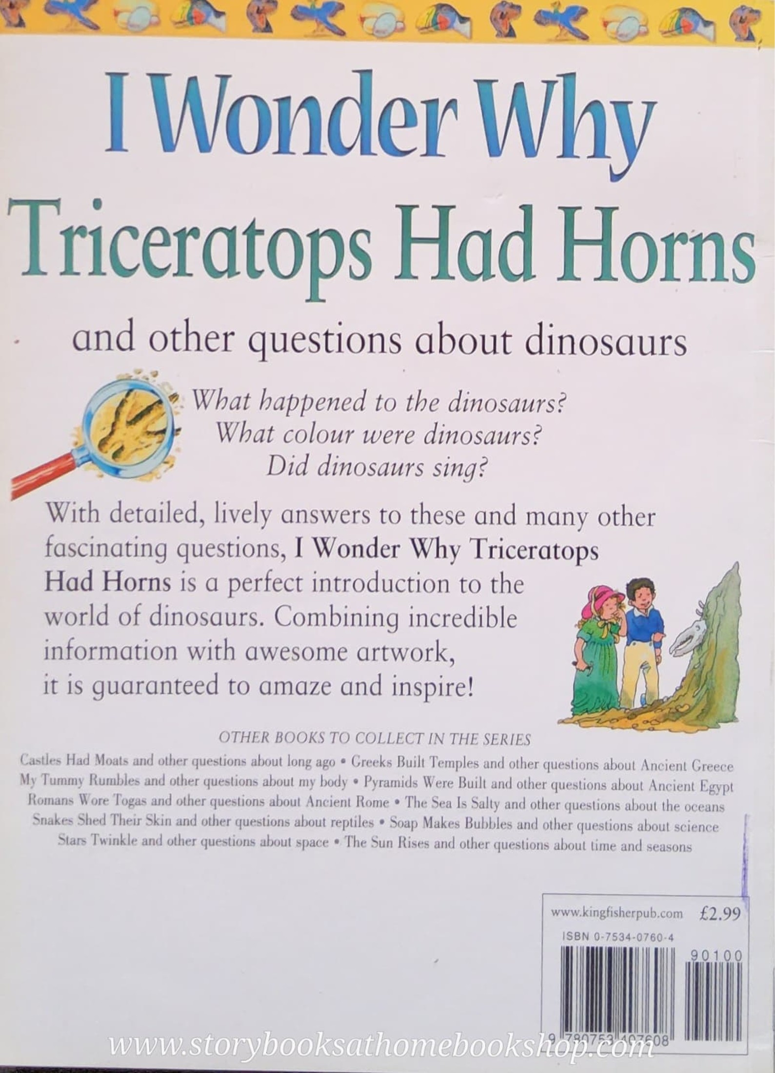 KNOWLEDGE BOOK** ♥️I WONDER WHY TRICERATOPS HAD HORNS AND OTHER QUESTIONS ABOUT DINOSAURS
