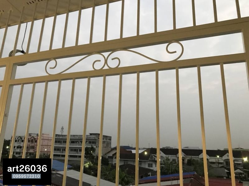 เหล็กดัดสีอบสีขาว ที่กั้นหน้าต่าง กั้นระเบียง