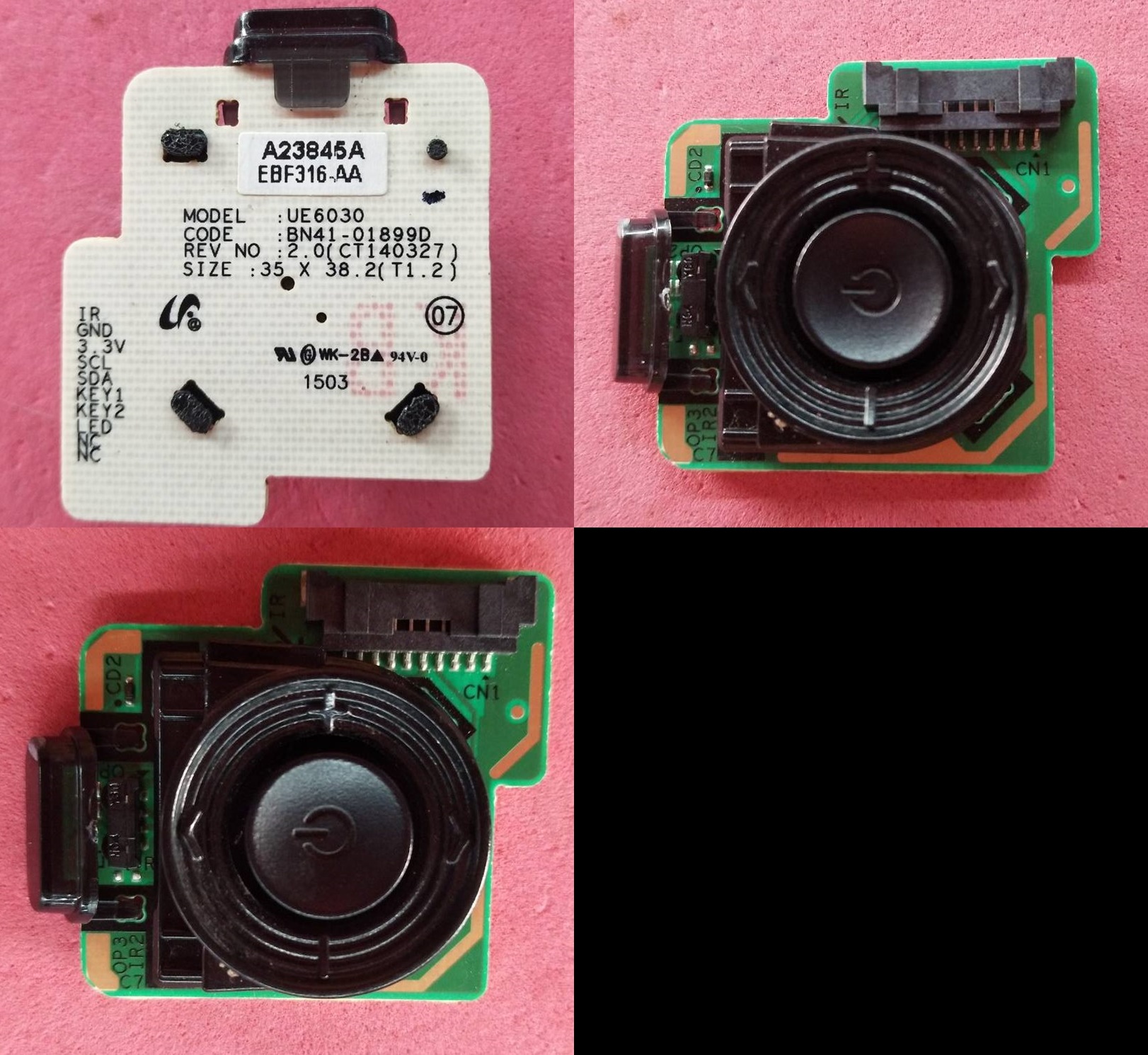 คีย์คอนโทรลทีวีซัมซุง SAMSUNG ของแท้ถอดจากเครื่อง พาร์ท BN41-01899D BN96-23845A