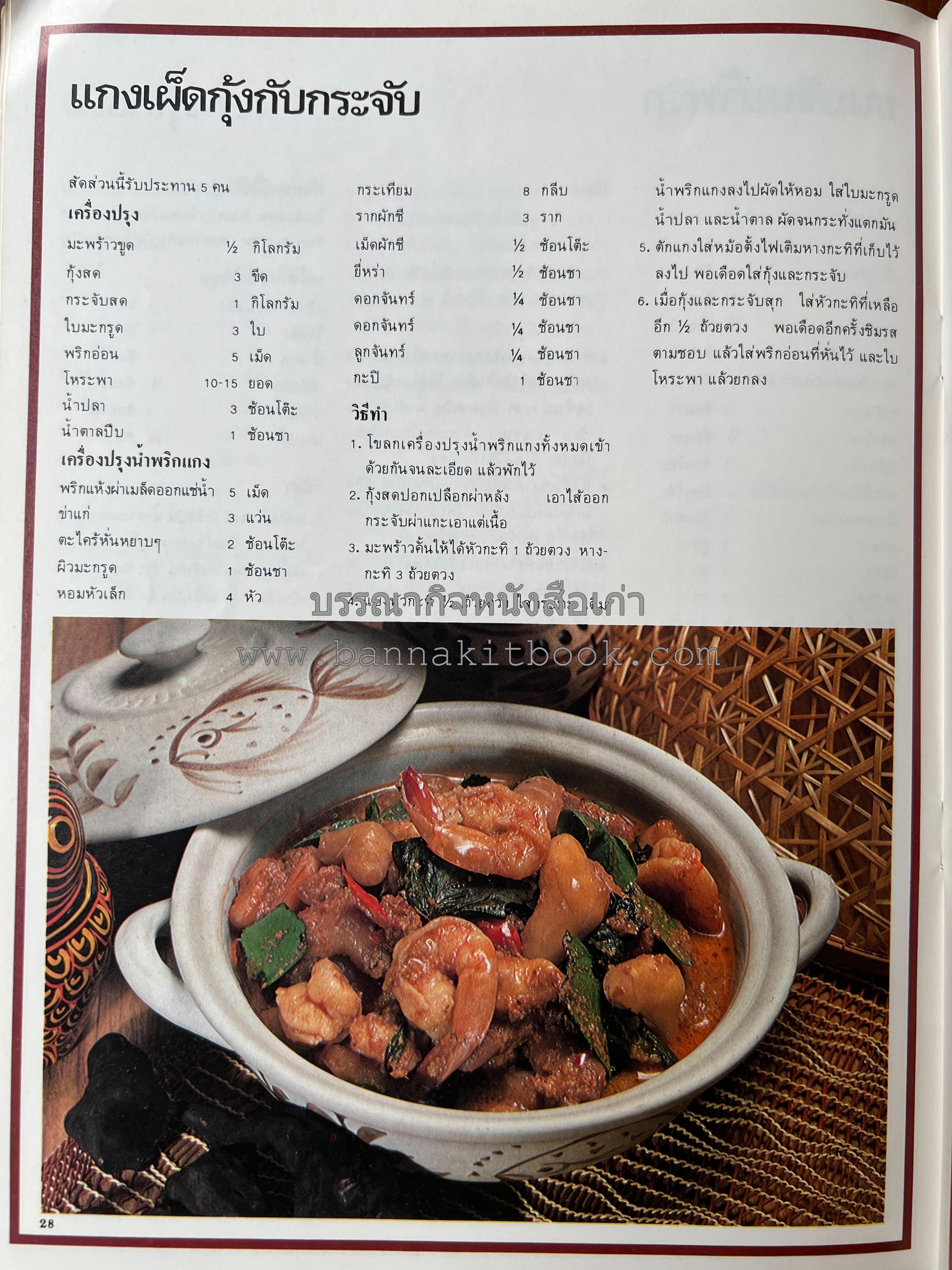 อาหารการกินของชาวรัตนโกสินทร์ โดย : ศาสตราจารย์ คุณหญิงเต็มสิริ บุณยสิงห์ (ตำราอาหารคาว อาหารว่าง ของหวาน).