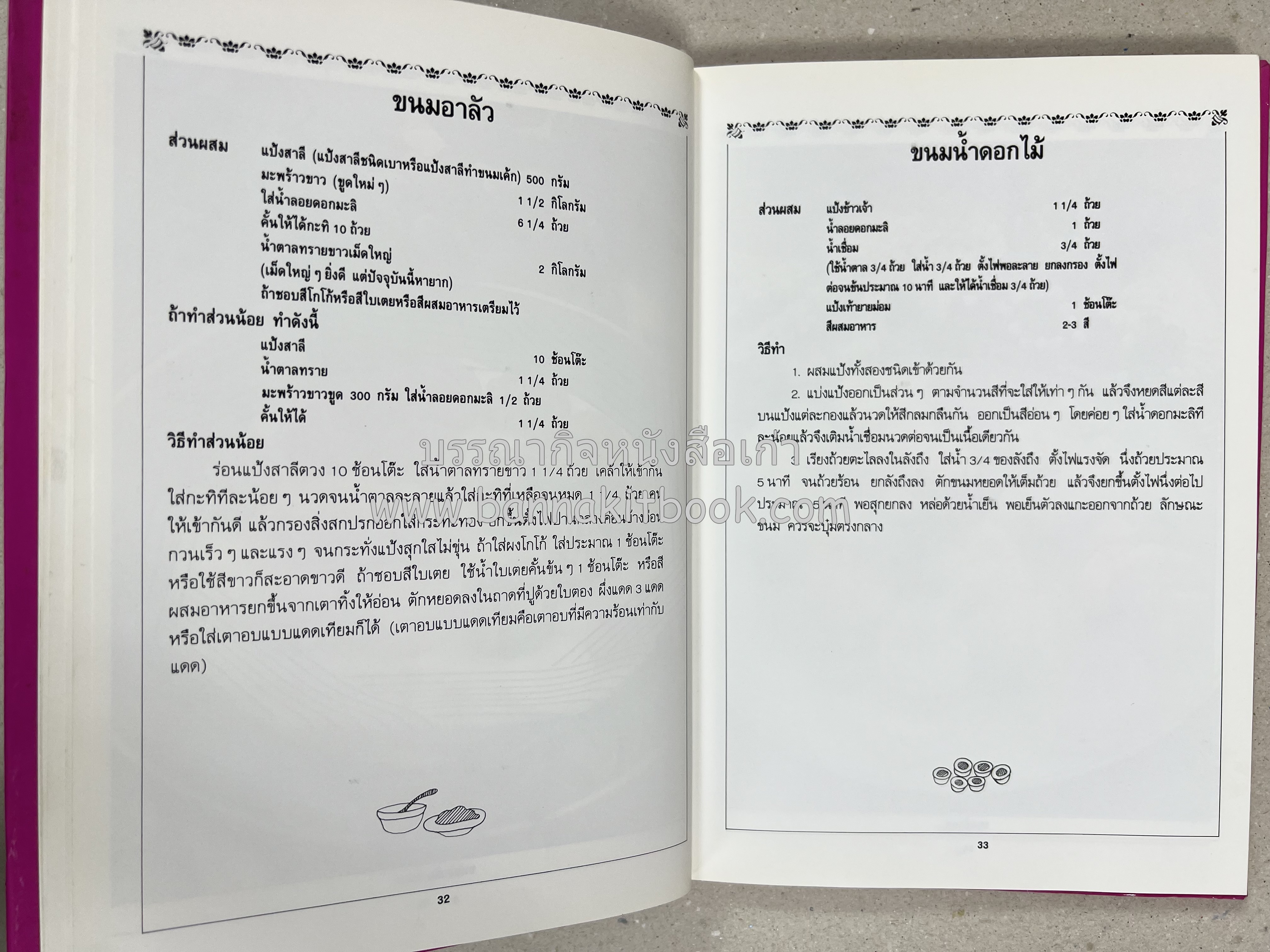 ขนมไทย (1) และ ขนมไทย (2) หนังสือขนมเล่มแรกของสำนักพิมพ์แสงแดด สูตรขนมไทยโบราณ (2 เล่มชุด) โดย : อาจารย์ศรีสมร คงพันธุ์.