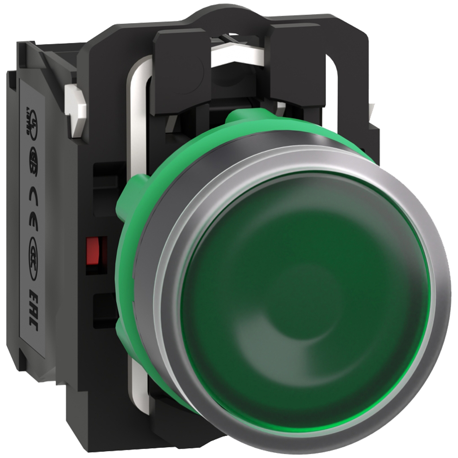 XB5AW33B5 : สวิตซ์ปุ่มกดมีไฟ Ø22mm พลาสติก สีเขียว 24VAC/DC 1NO+1NC - Schneider Electric - Illuminated Push-buttons by pik2pak.com